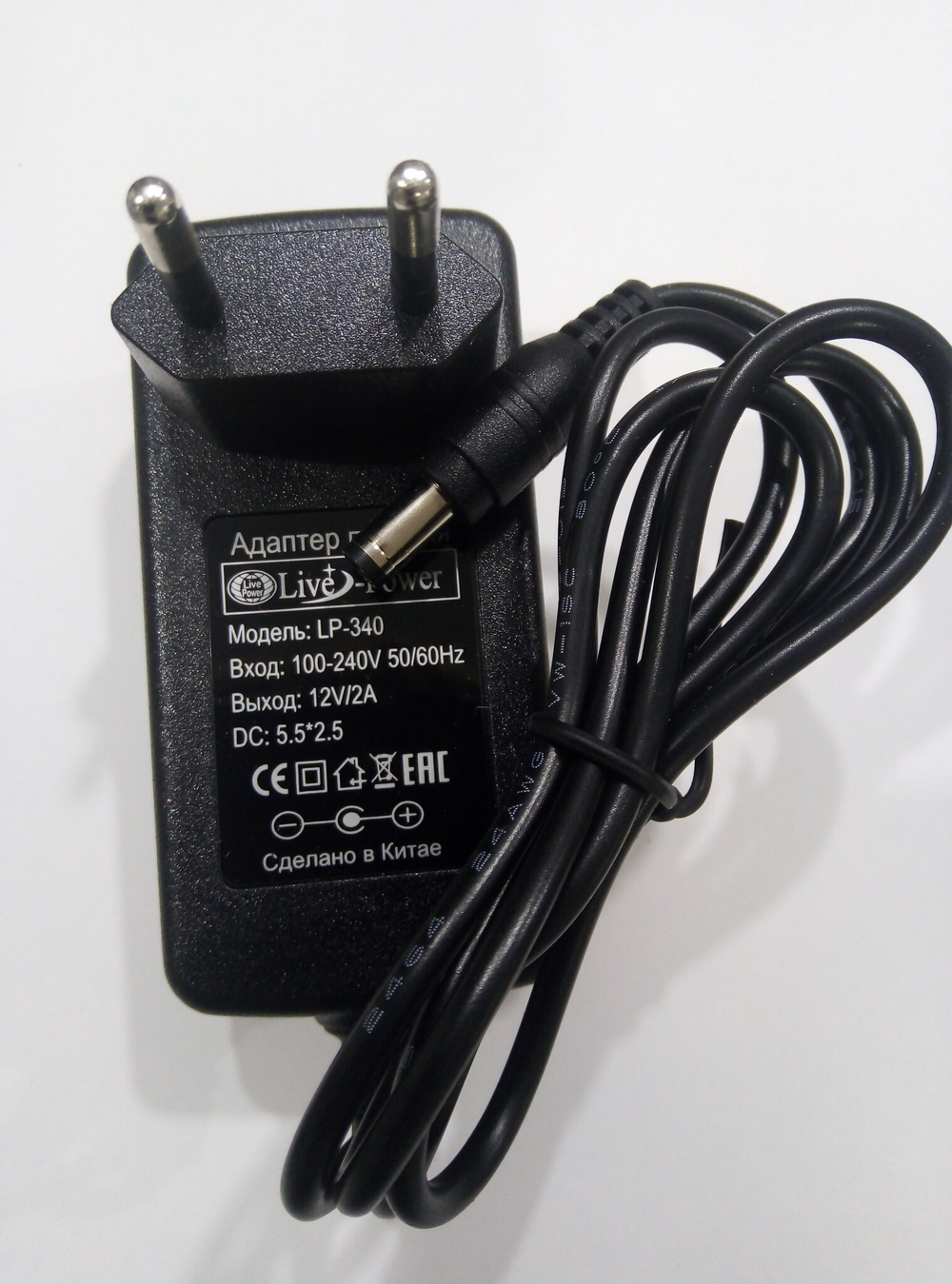 Блок питания Live-Power SP340 12V 2A=2A штекер 5,5x2,5 1.2м шнур