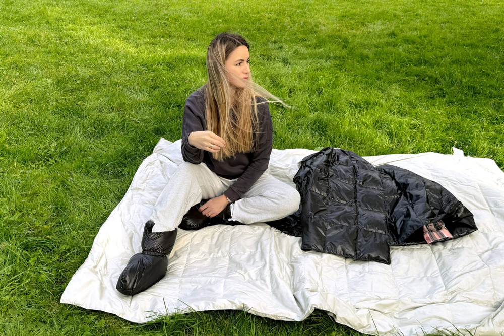 Сапожки-носочки пуховые German Grass Comfort Socks Travel Grass Black черные