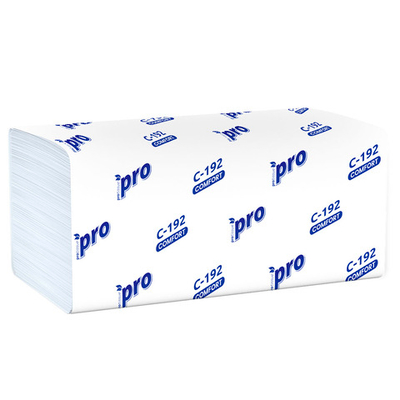Полотенца бумажные листовые Protissue C192 V- сложение 1-х слойные 250 л белые 1/20