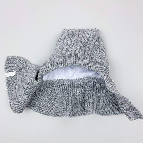 Шапка-шлем демисезонная "Барбариска" Серая