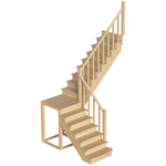 Лестница на второй этаж К-002м/4 Правая с подступенками