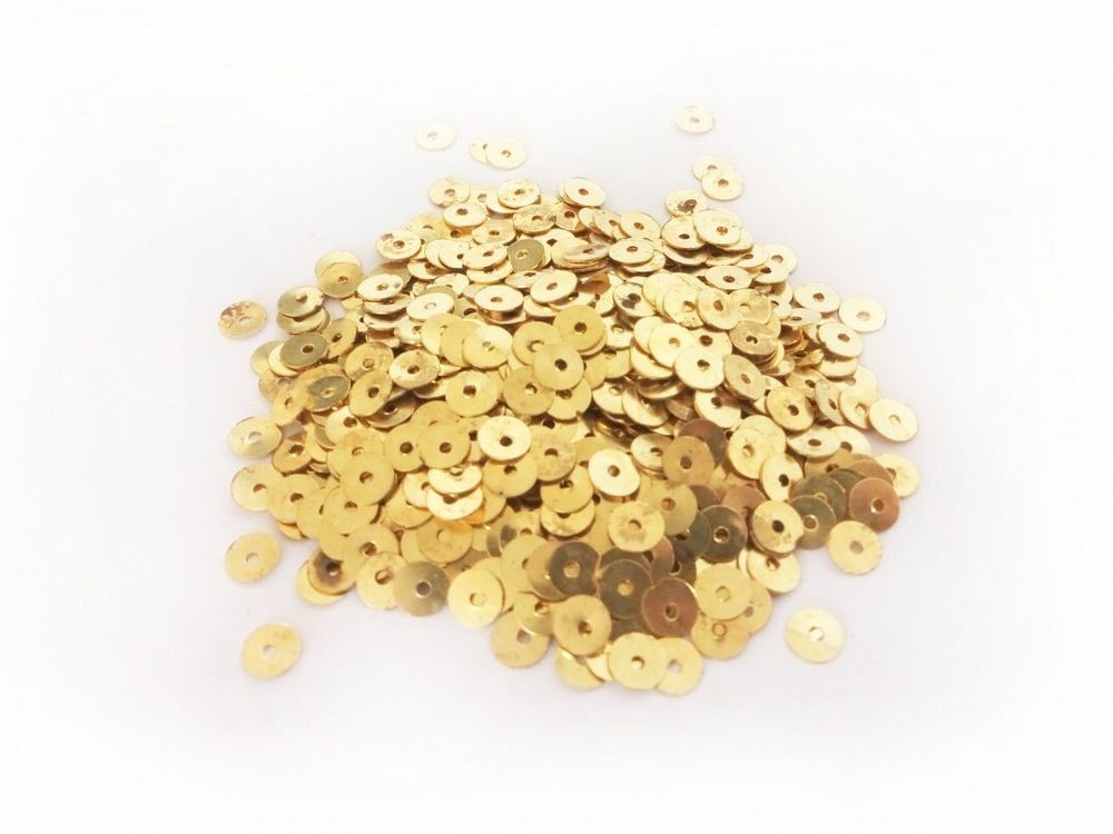 Пайетки металлические  д6мм  золото