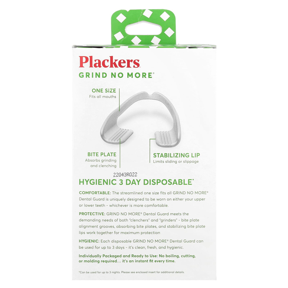 Plackers, Grind No More, одноразовые капы, 16 шт.