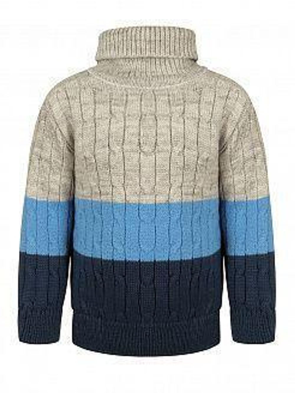 Свитер для мальчиков "Косики полосатик" р-р 80-86, белый/серый/изумруд 1763