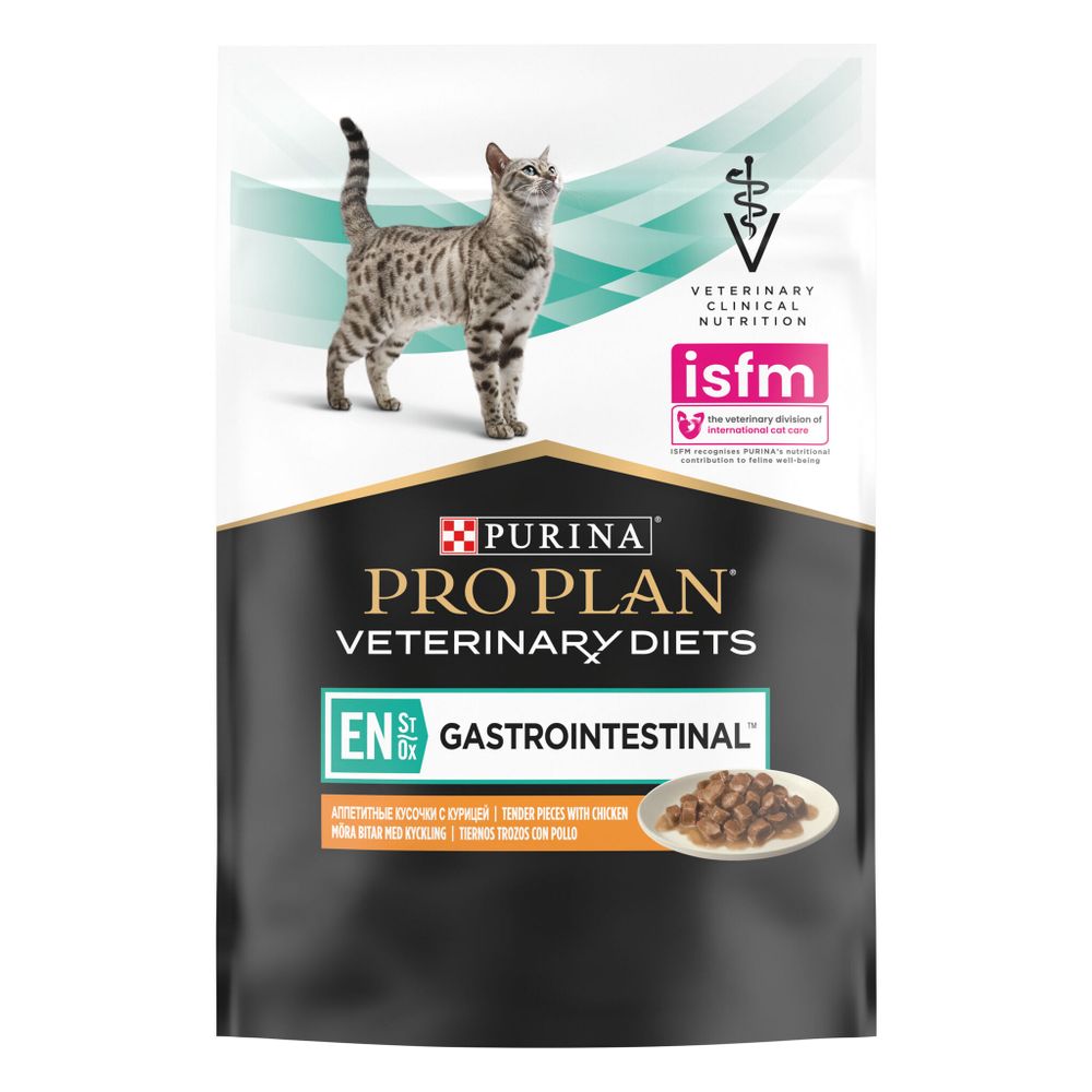 Пауч Pro Plan VETERINARY DIETS EN ST/OX Gastrointestinal для кошек при расстройствах пищеварения с курицей Пауч Pro Plan VETERINARY DIETS EN ST/OX Gastrointestinal для кошек при расстройствах пищеварения с курицей