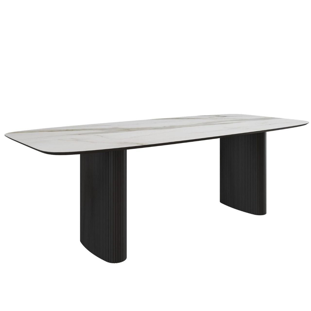 Стол обеденный Nolan 200, керамика матовая / две опоры овал