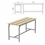 Скамья деревянная на металлокаркасе "СТ 1000", 1000х350х450 мм, каркас металлический серый, сиденье дерево