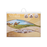 Одеяло евро, 200х220 см, Верблюжья шерсть, 300 г/м2, всесезон, чех хл, кант, Verossa, беж