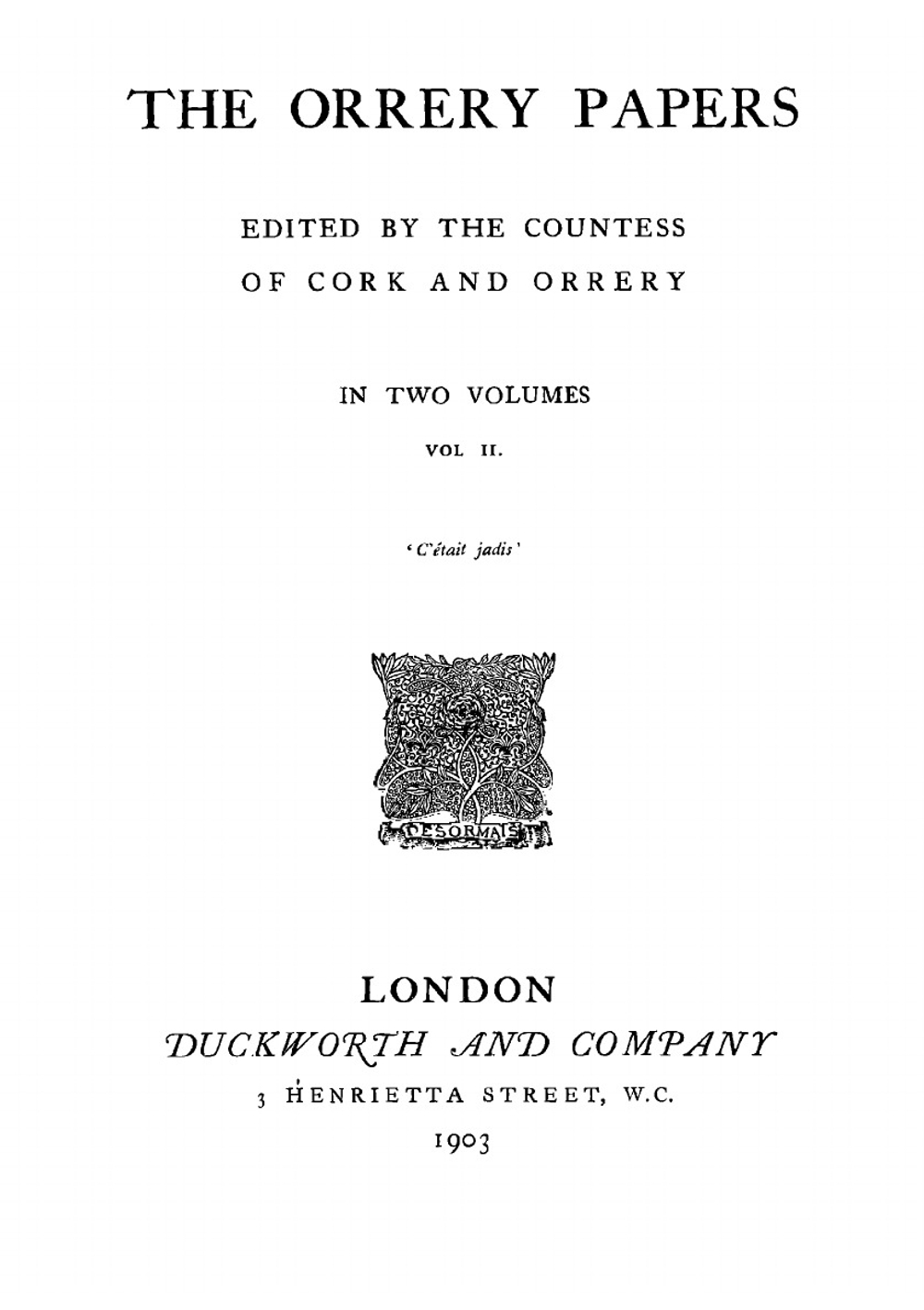 The Orrery papers. Vol. 2 | Коллектив Авторов