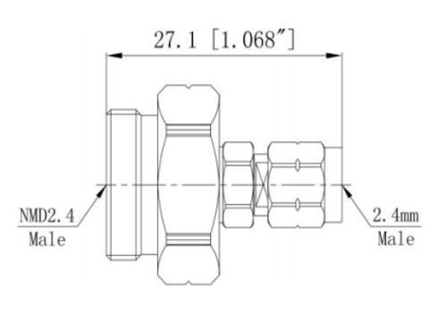 LT-NMD2.4M-2.4M, Коаксиальный переходник NMD 2.4мм (вилка) / 2.4 мм (вилка)