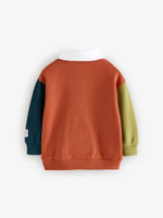 Толстовка с воторником для мальчика Next B27-983, Кирпичный, Салатовый, Синий