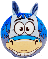 Мягка игрушка - подушка с маской для сна символ года конь "Слиппи Снежный" h 15 см