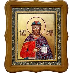 Роман Угличский Святой Благоверный князь. Икона на холсте.