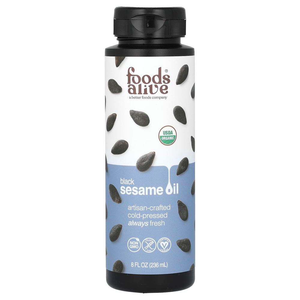 Foods Alive, Органическое масло черного кунжута, 236 мл (8 жидк. Унций)