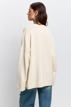 Джемпер с хлопком ванильного цвета