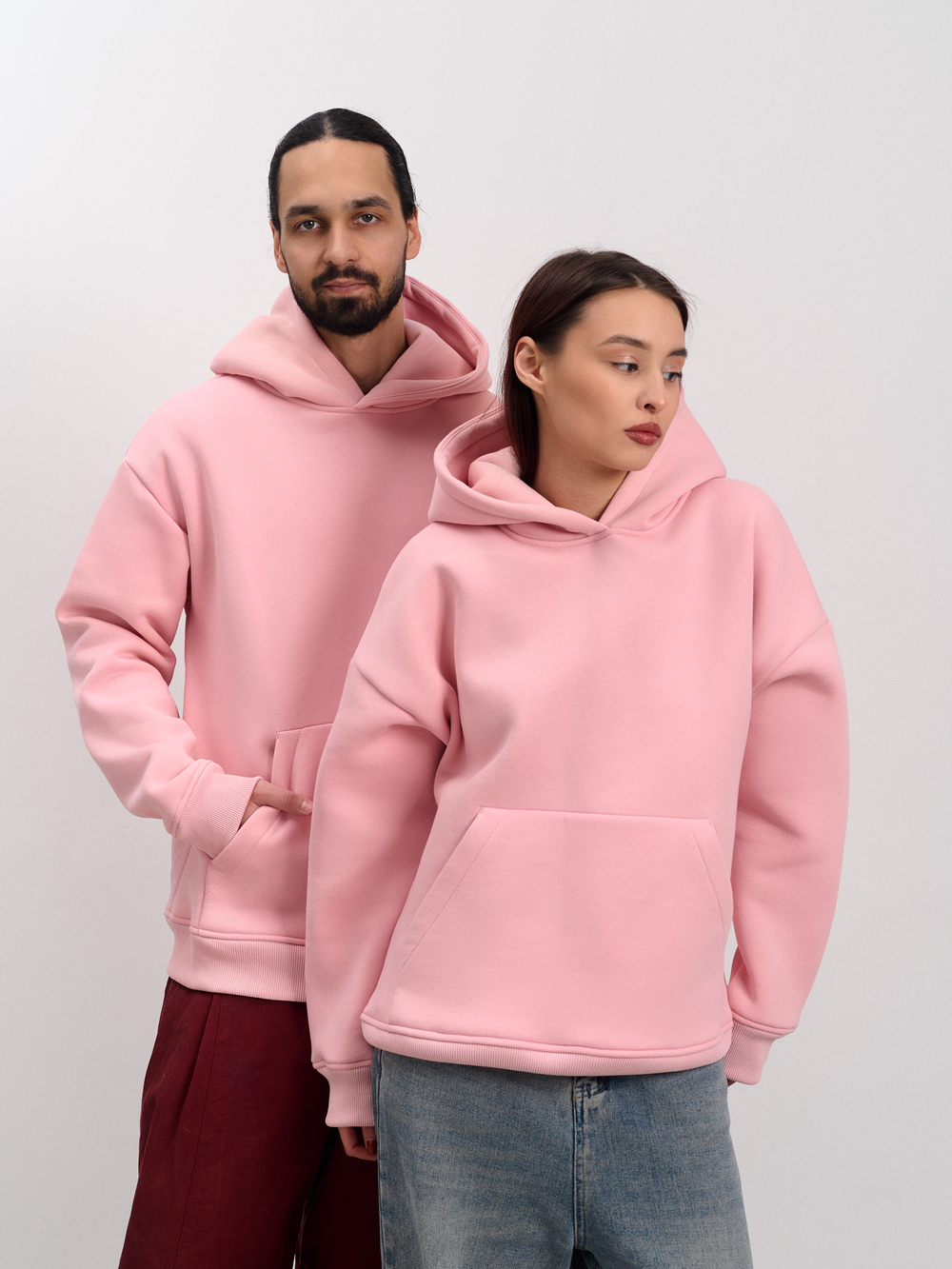 Толстовка мужская с капюшоном "Вasic" розовый