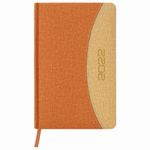 Ежедневник датированный 2022 А5 138x213 мм BRAUBERG "SimplyNew", под кожу, оранжевый/бежевый, 112786