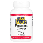 Natural Factors, цитрат калия, 99 мг, 90 таблеток