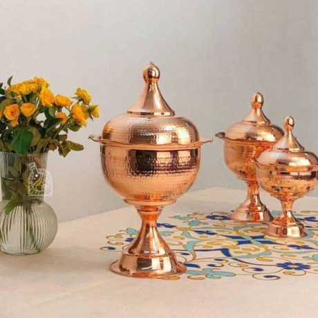 Медная сервировочная ваза с крышкой Exirmes 30220265 Иран