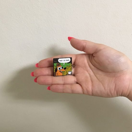 Значок металлический на одежду/Пин. This is Fine
