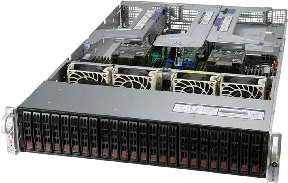 Серверная платформа Supermicro Ultra SuperServer 2U 220U-TNR noCPU(2)3rd Gen Scalable/TDP 270W/no DIMM(32)/8 NVMe+ 16 SATA(CBL-KIT-220U-TNR
