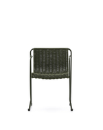 Стул Maurina из зеленой оцинкованной стали и зеленой веревки