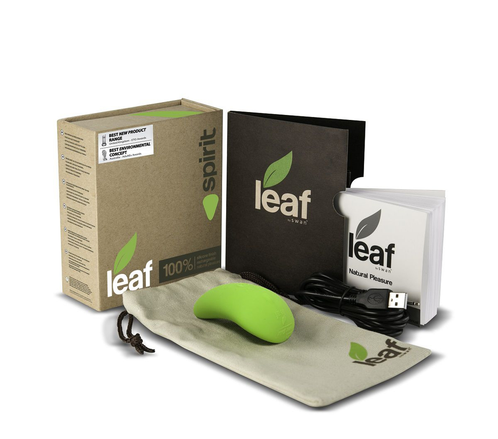 Зеленый перезаряжаемый вибромассажер Spirit by Leaf (Цвет: зеленый)