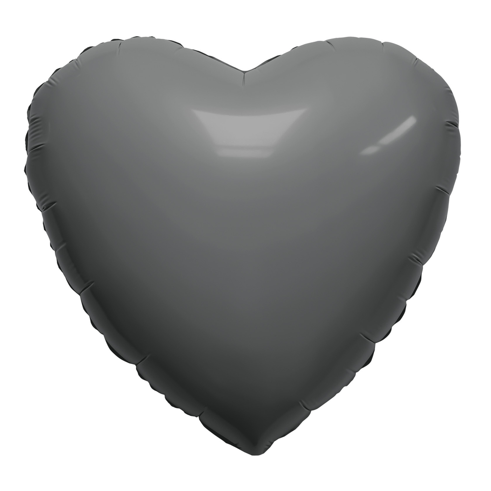 Шар (19''/48 см) Сердце, Графит, 1 шт. И57