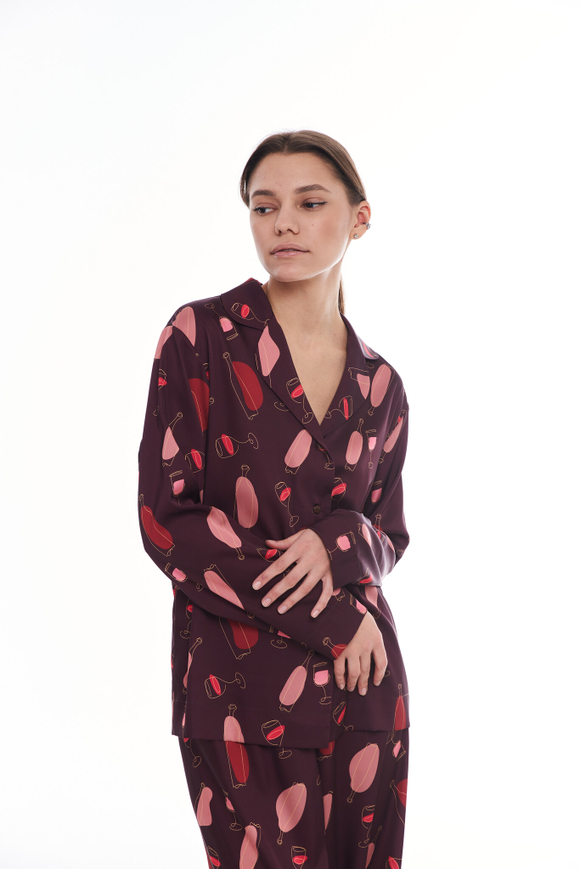 Шелковая блуза с бокалами