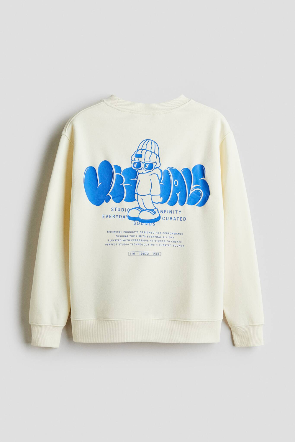 H&M Толстовка с принтом, кремовый