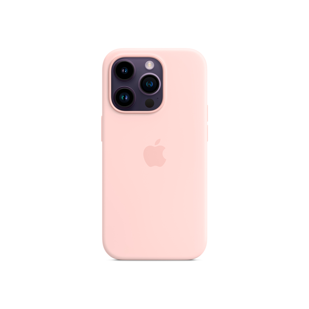 Силиконовый чехол с поддержкой MagSafe Apple Silicone Case для iPhone 14 Pro, Chalk Pink (Розовый мел)