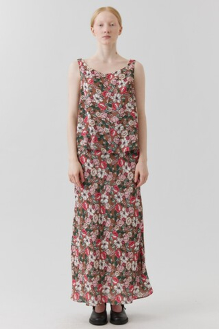 Топ в цветок коричневого цвета