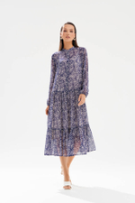 51755 Платье женское (молочно-синий принт)