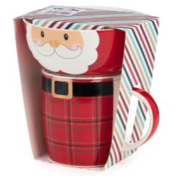 НАБОР ПОСУДЫ LEFARD "САНТА" 2 ПР. (КРУЖКА 355 МЛ, САЛАТНИК 12,5 СМ)