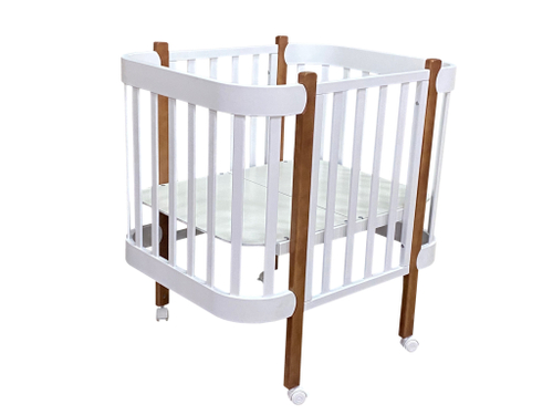 Детская кроватка трансформер Solnyshko 3в1 (продольный маятник, съемная стенка, колеса)