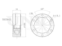 ШРУС внутренний UNIO CVJ-30019