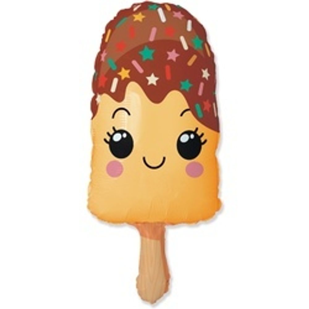 Шар (13"/33 см) Счастливое эскимо, Желтый 1 шт.