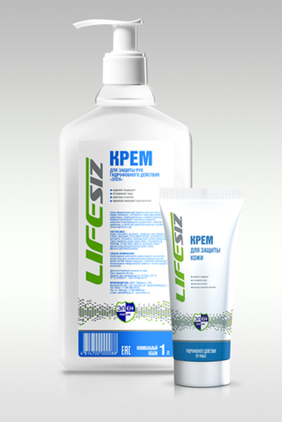 Крем гидрофобный "Элен" для защ. рук от водных растворов,флак. с дозат.