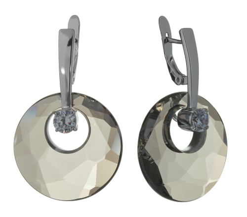 "Амалфи" серьги в родиевом покрытии из коллекции "Bubbles" от Jenavi с английским замком