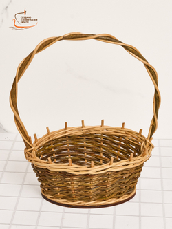 Корзинка овальная подарочная, арт. O210GR, 21х16х10 см, высота с ручкой 31 см
