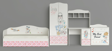 Комод МАМА "Девочки", Белый