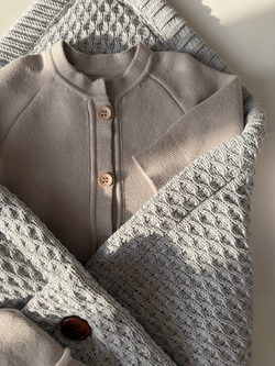 Конверт-плед 2в1 вязаный демисезон серый