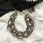 Колье "восьмерки" из венецианского бисера в стилистике, цвет Brunello