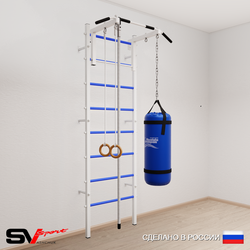 Шведская стенка Sv Sport усиленная 6132 (Турник стандарт/Канат/Кольца/Цепь/Мешок 22кг)