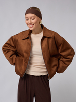 Бомбер утепленный из замши