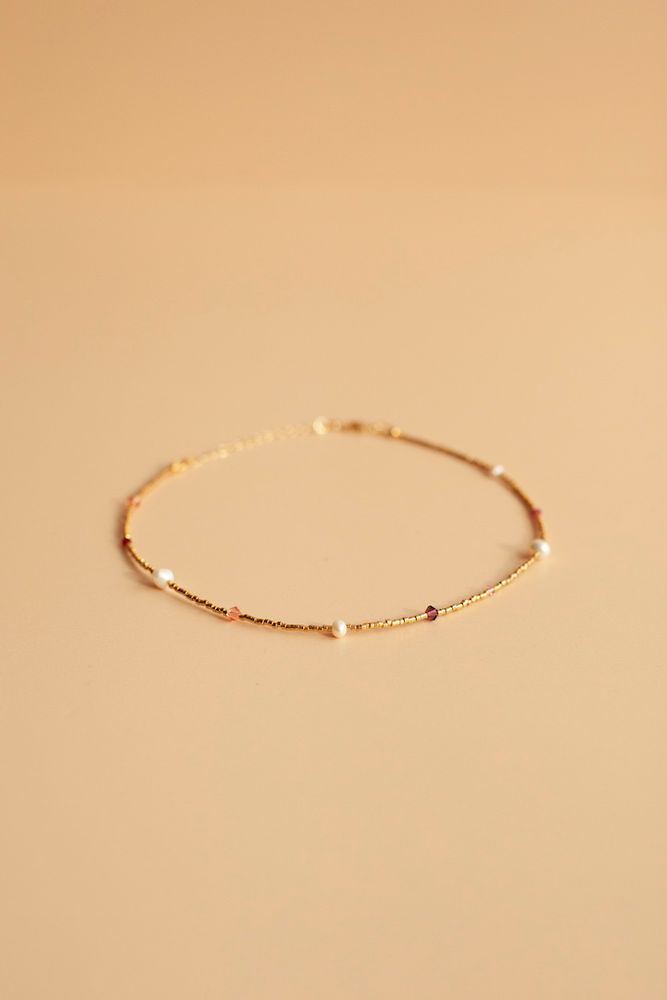 Колье из золотого бисера с кристаллами / Pourmoi Jewerly