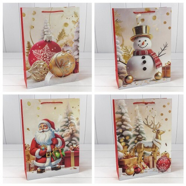 
          Пакет подарочный 30 х 41.5 х 12 см Набор 4 шт "Новый год" (Микс)