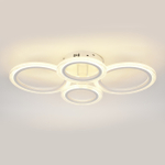 Потолочный светодиодный светильник 55Вт, 3650лм, 3000-6000K, Ra>80, плавная регулировка мощности, изменение цветовой температуры, пульт, металл/акрил, белый