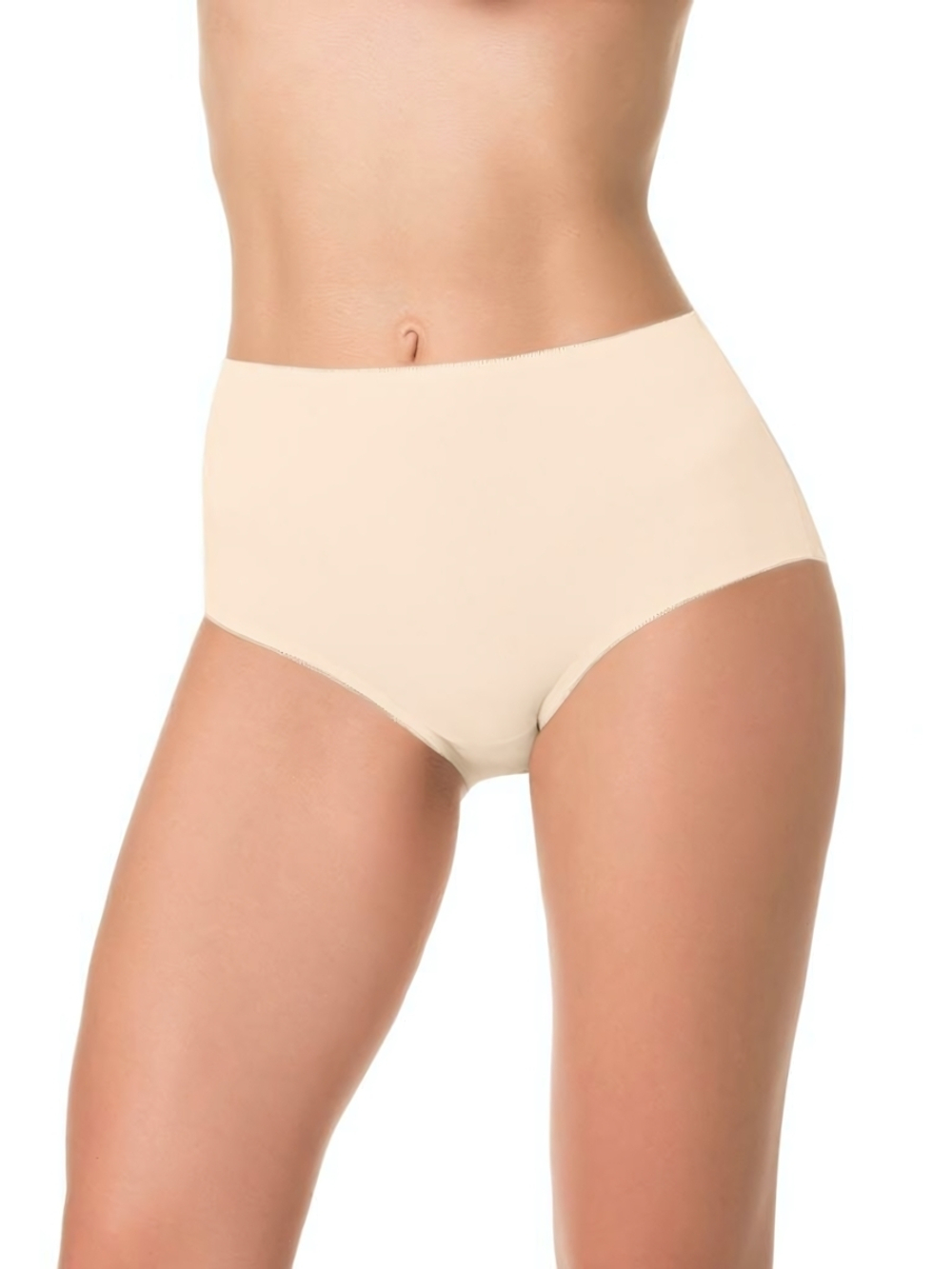 Трусы с высокой линией талии из микрофибры (Размер: XL) (Цвет: молочный)