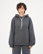 Худи boyfriend из футера с контрастным шнурком